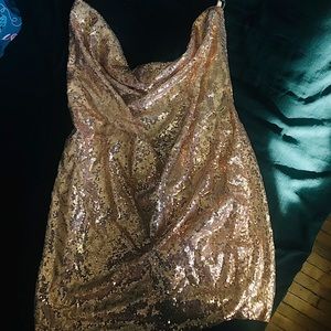 Backless Bodycon Gold Sequin dress